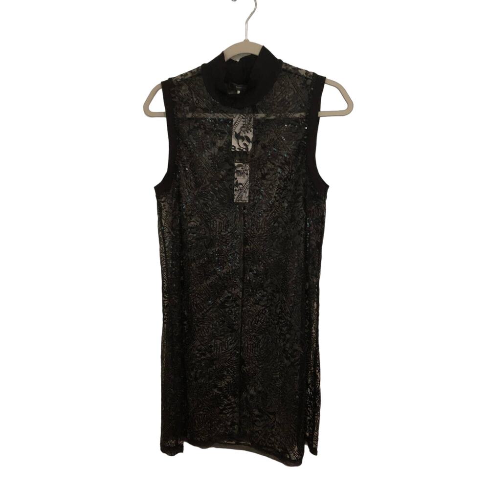 BCBG Maxazria sheer shift dress size M